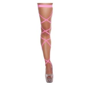 EXOTIC HOT PINK LEG WRAPS WITH THIGH GARTERS 💝